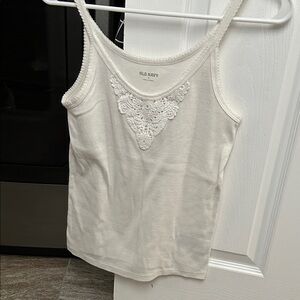 Old Navy White Lace Trim eyelet Tank Top